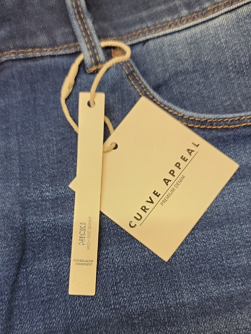 CURVE APPEAL NWT High-Rise Skinny Jeans - Union Blue - Picture 2 of 14